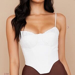 House of CB Emiliana White Gathered Corset.